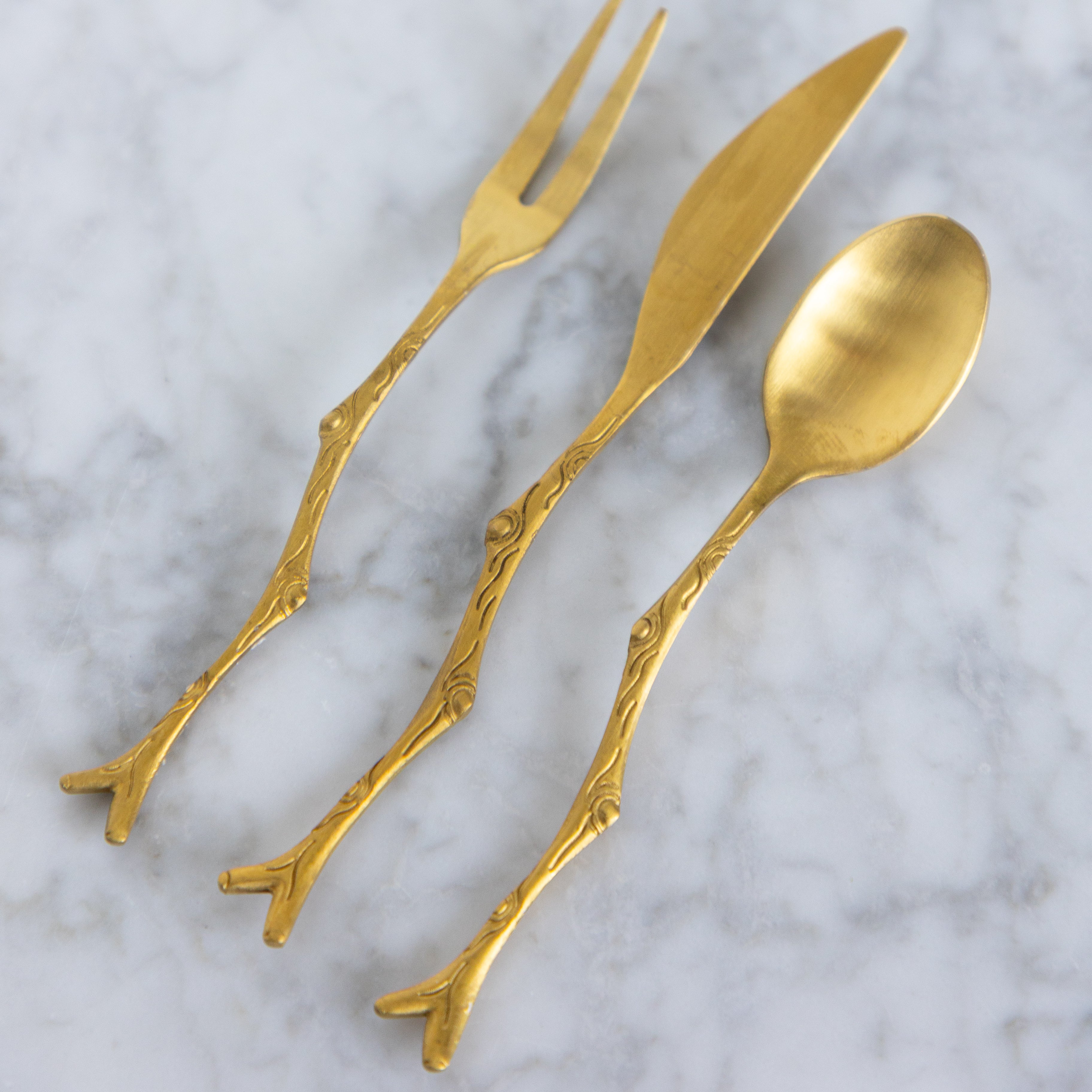 Appetizer Utensils with Twig Shaped Handle