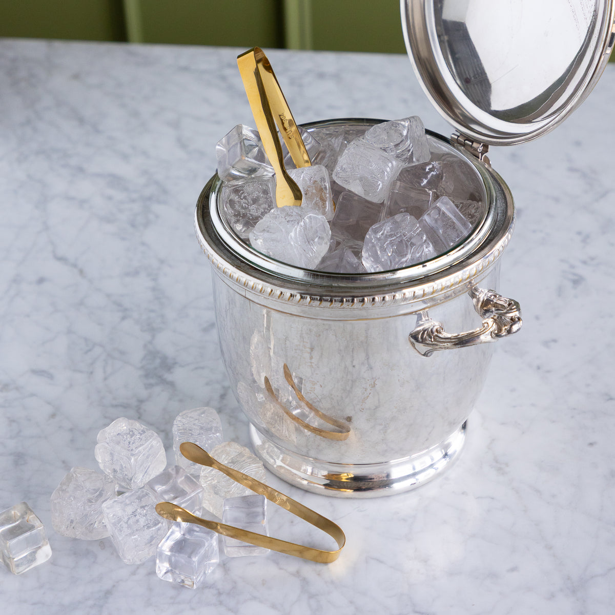 Stainless Steel Gold Ice Tongs