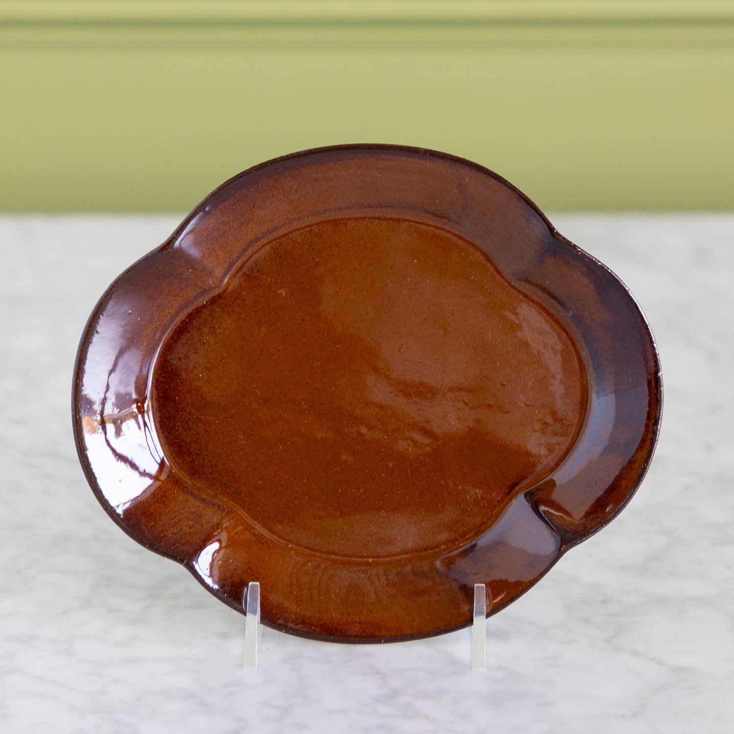 Brown Scalloped Plate