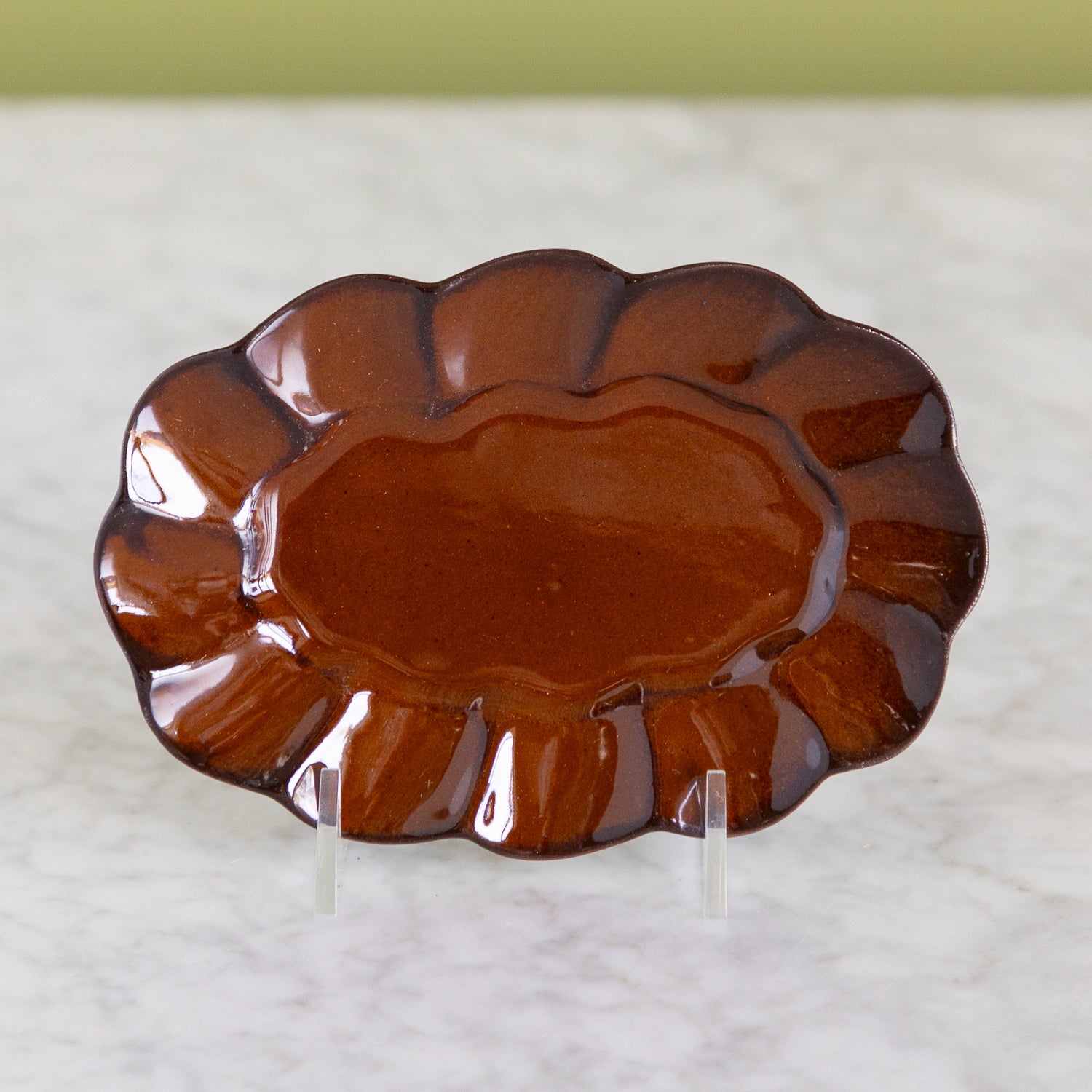 Brown Scalloped Plate