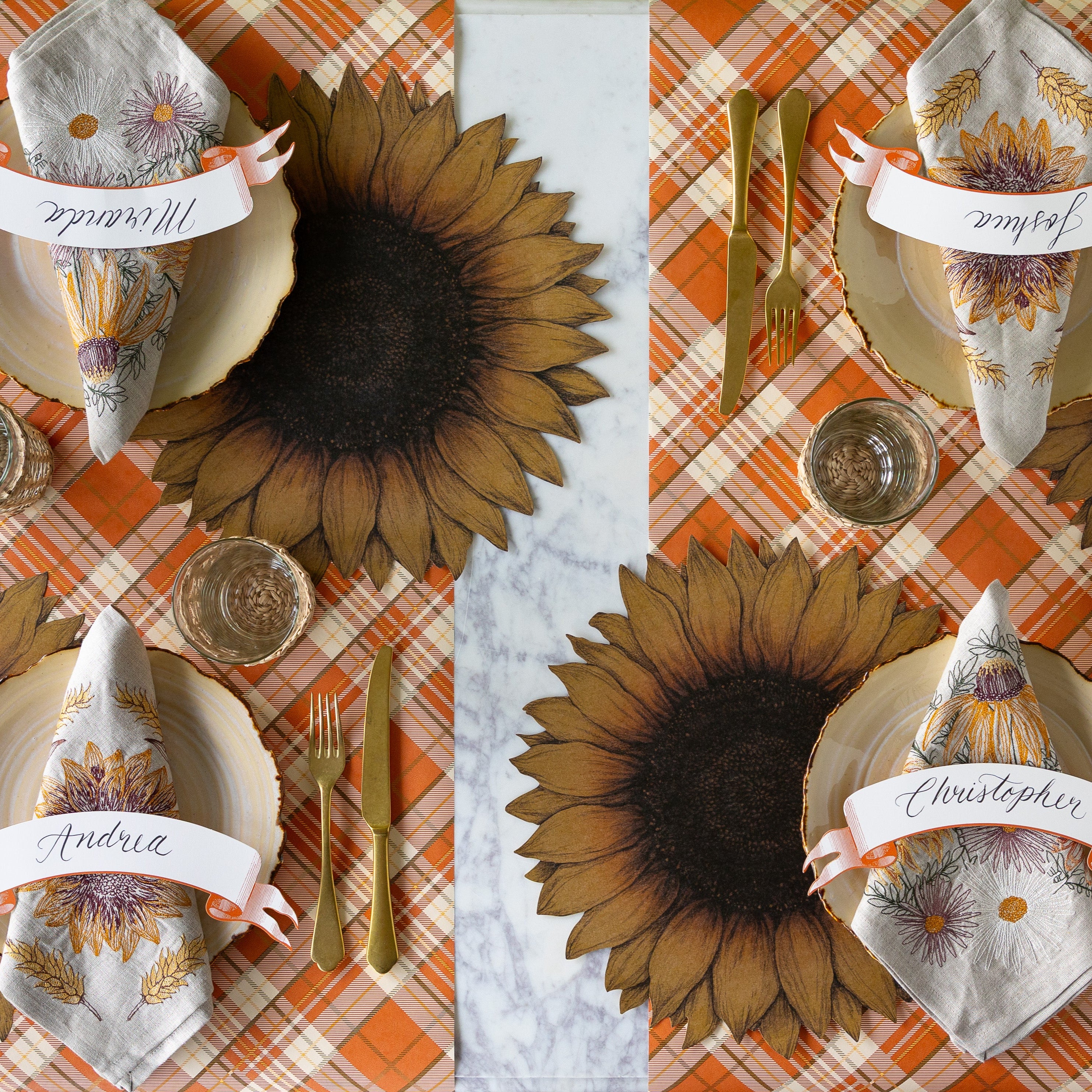 Die-cut Vintage Sunflower Placemat