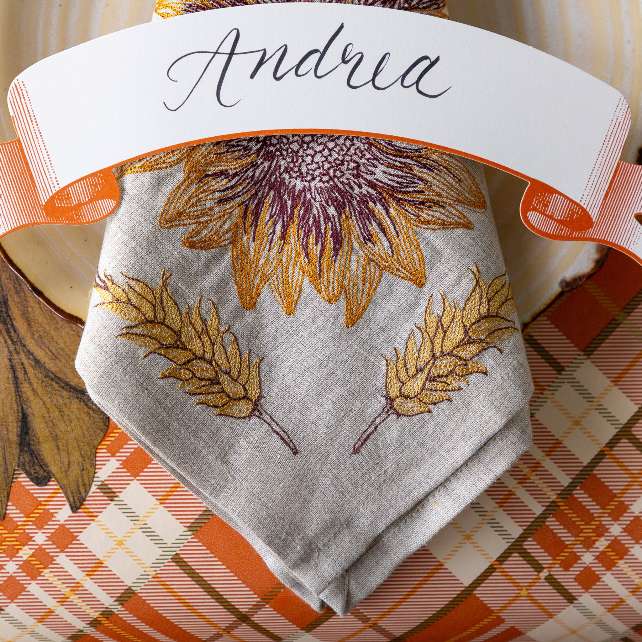 Sunflower &amp; Wheat Dinner Napkin