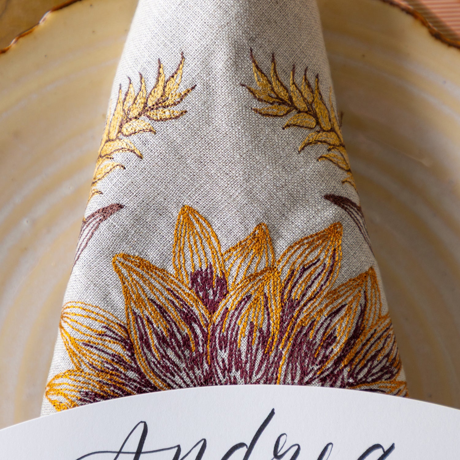 Sunflower &amp; Wheat Dinner Napkin