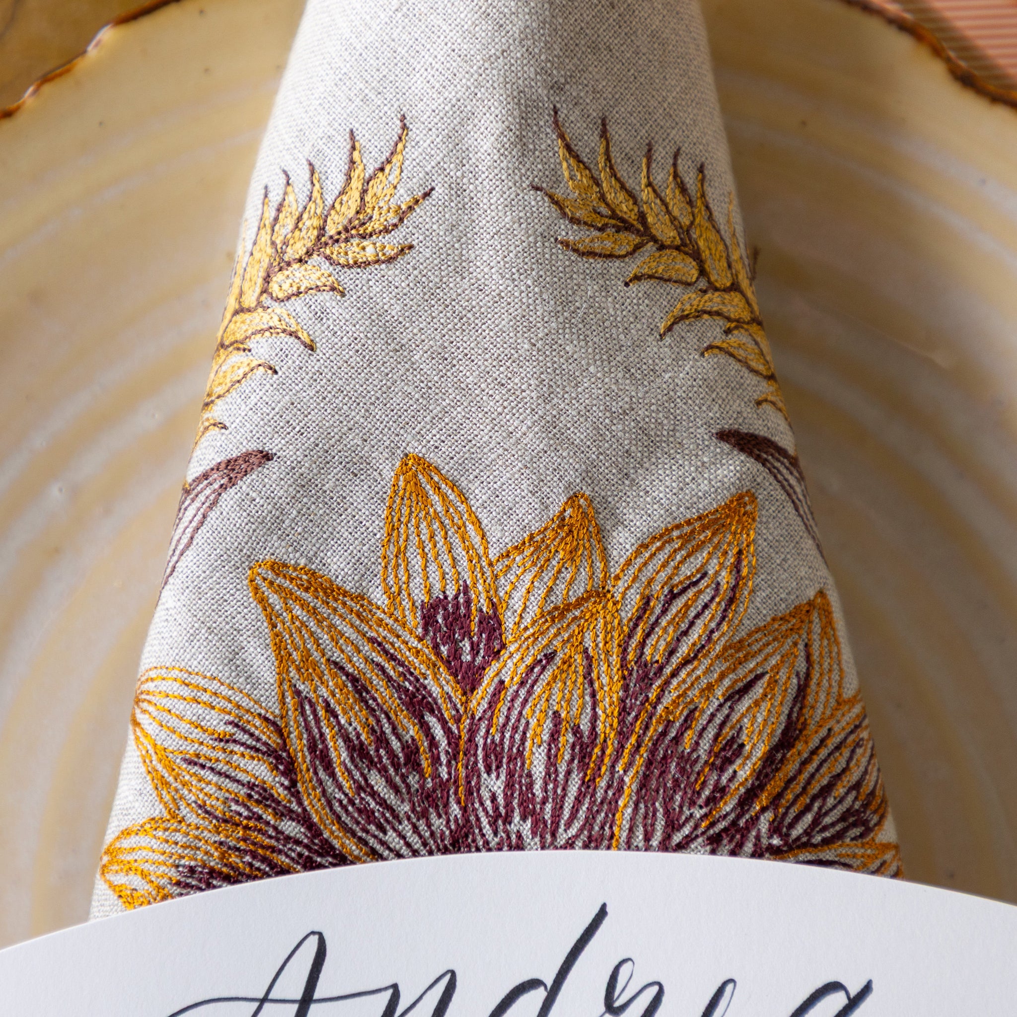 Sunflower &amp; Wheat Dinner Napkin