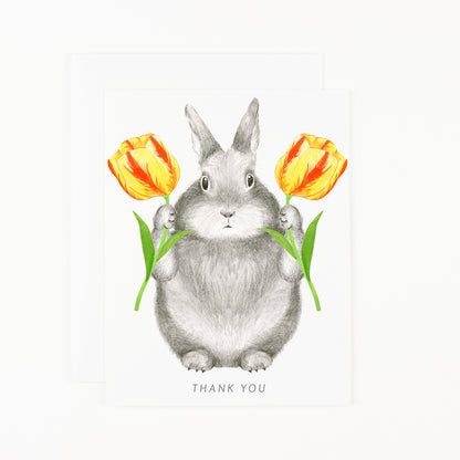Bunny with Tulips Card