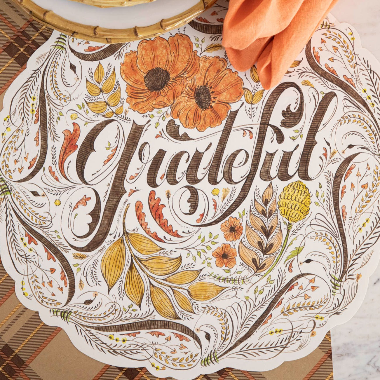 Die-cut Grateful Placemat