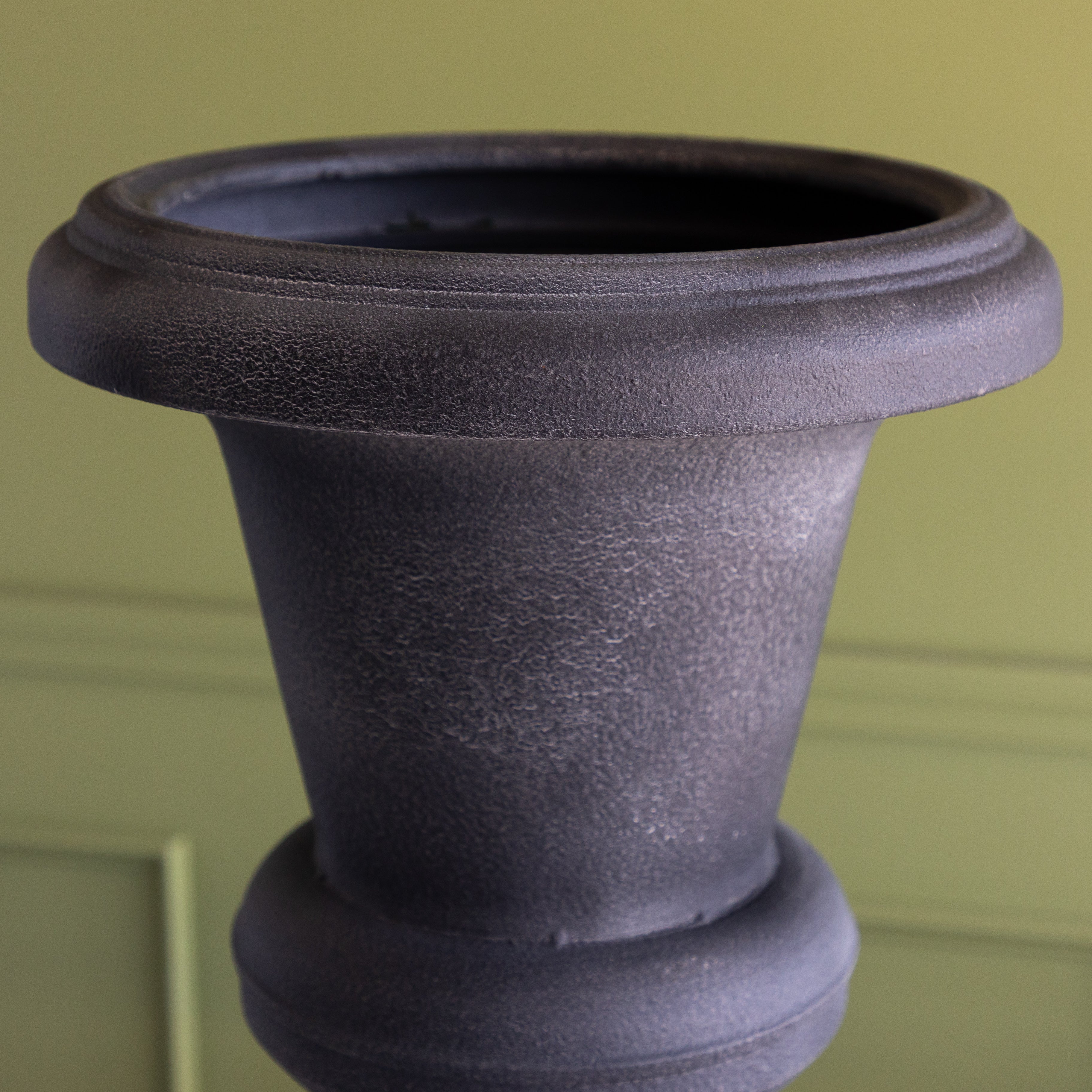 Aged Metal Entry Urn