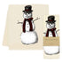 Tea towel with snowman design and &