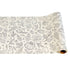 A roll of white paper covered in a collection of black line art leaves, pumpkins, gourds and acorns, perfect for coloring with colored pencils or crayons.