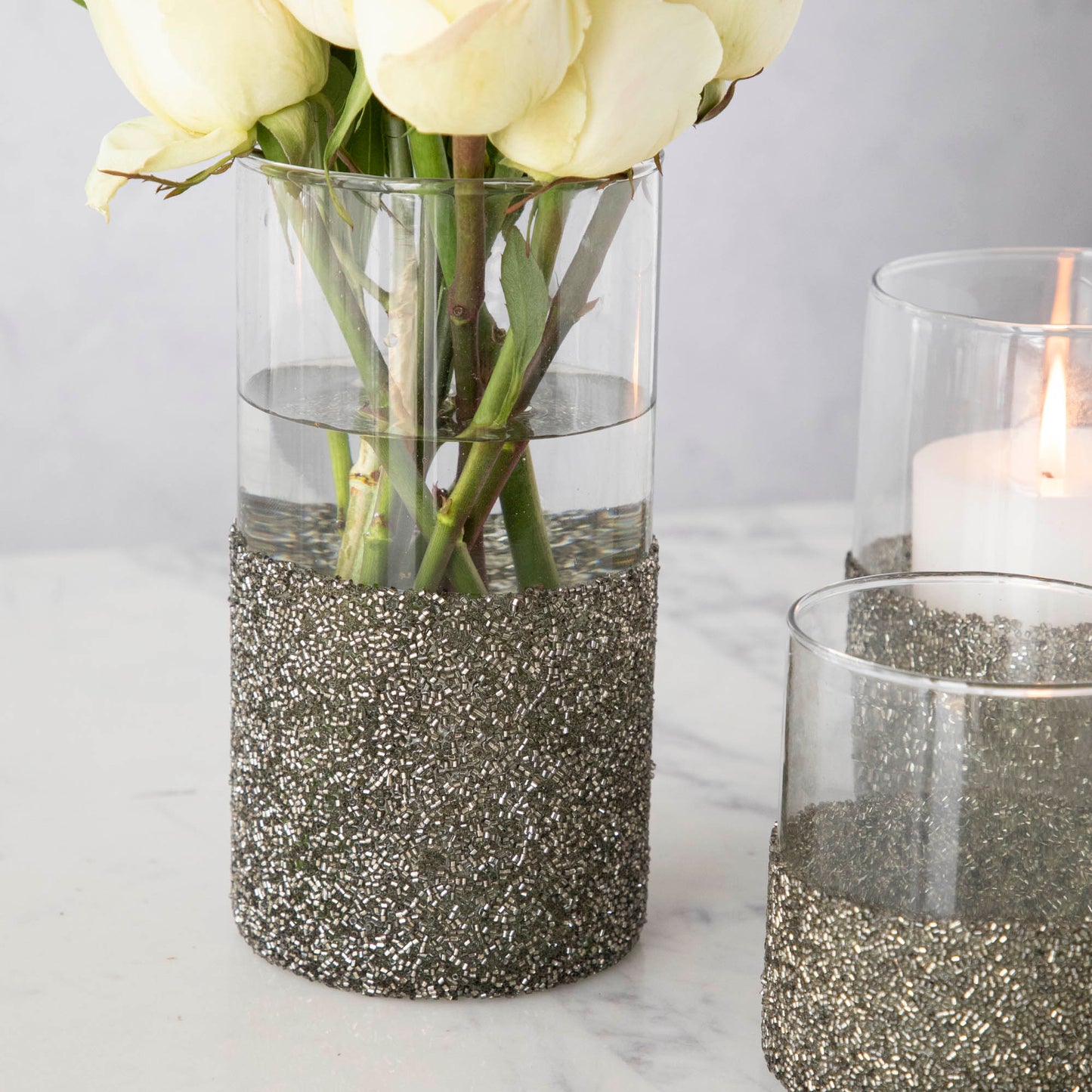 Glitter Encrusted Candleholder/Vase