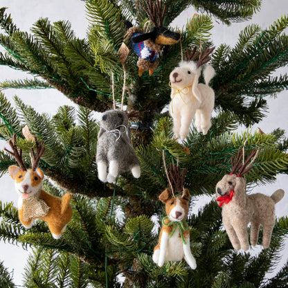 Reindeer Dogs Felt Ornament