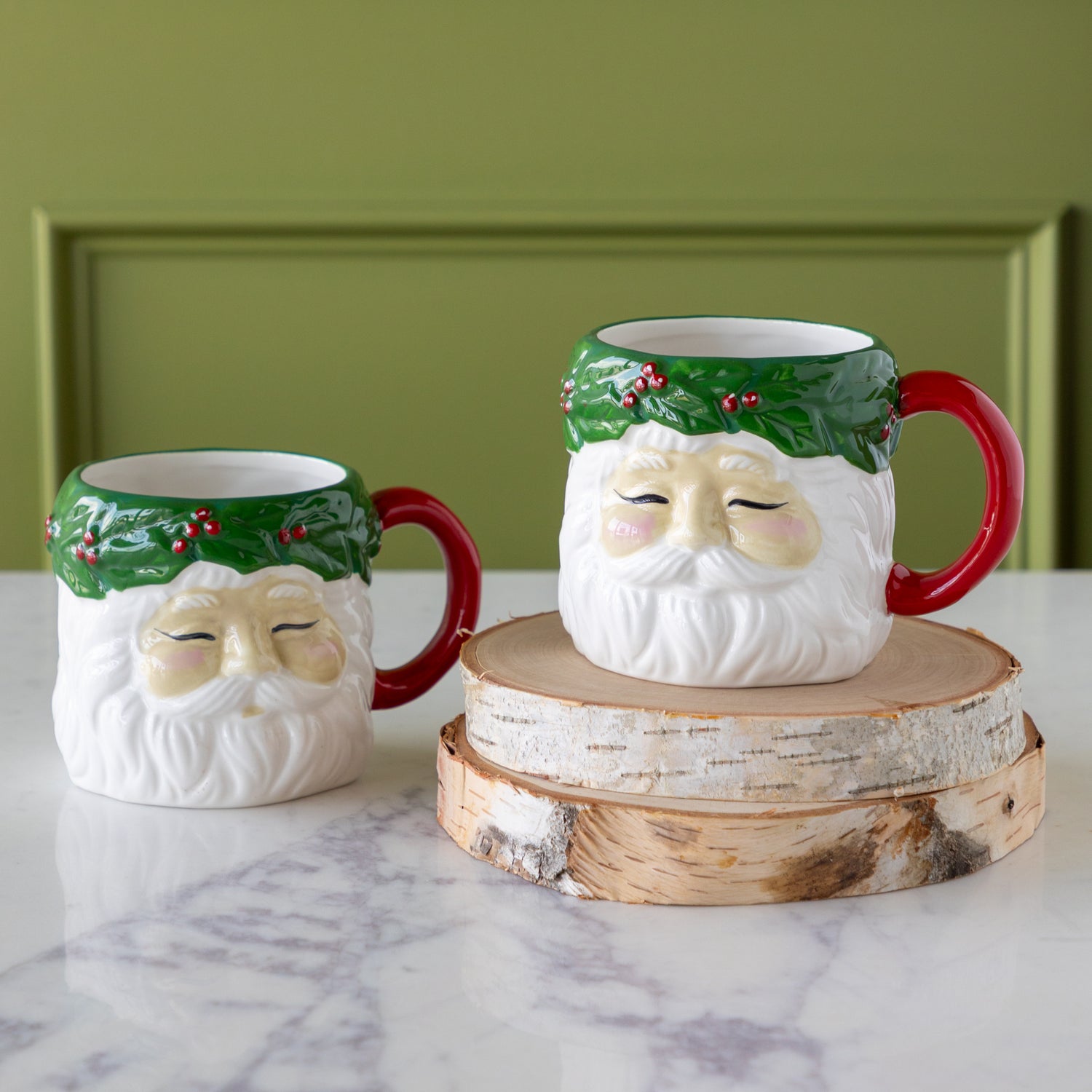 Vintage Santa with Wreath Mug – Hester Cook
