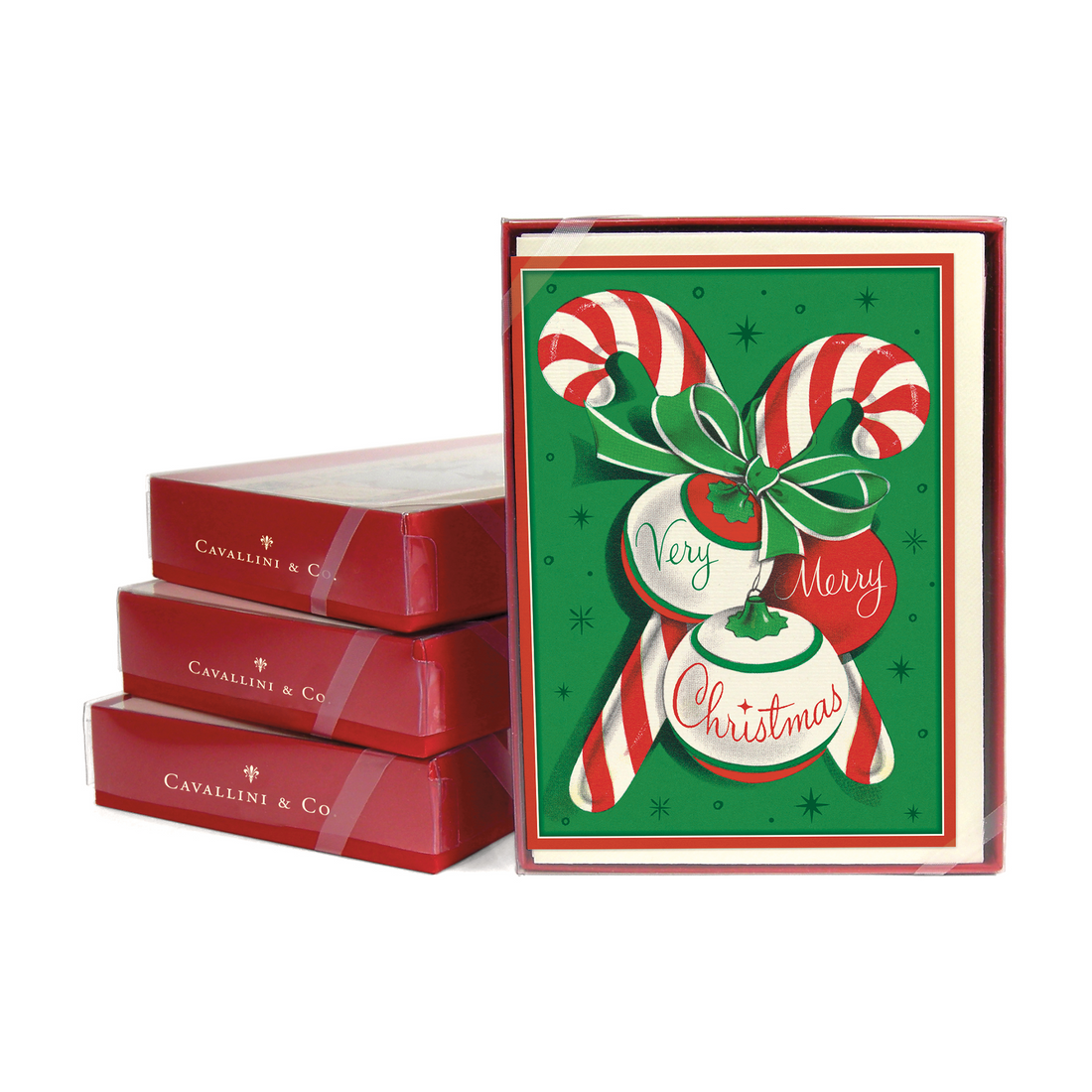 Candy Canes Christmas Boxed Set of 10 Notecards.