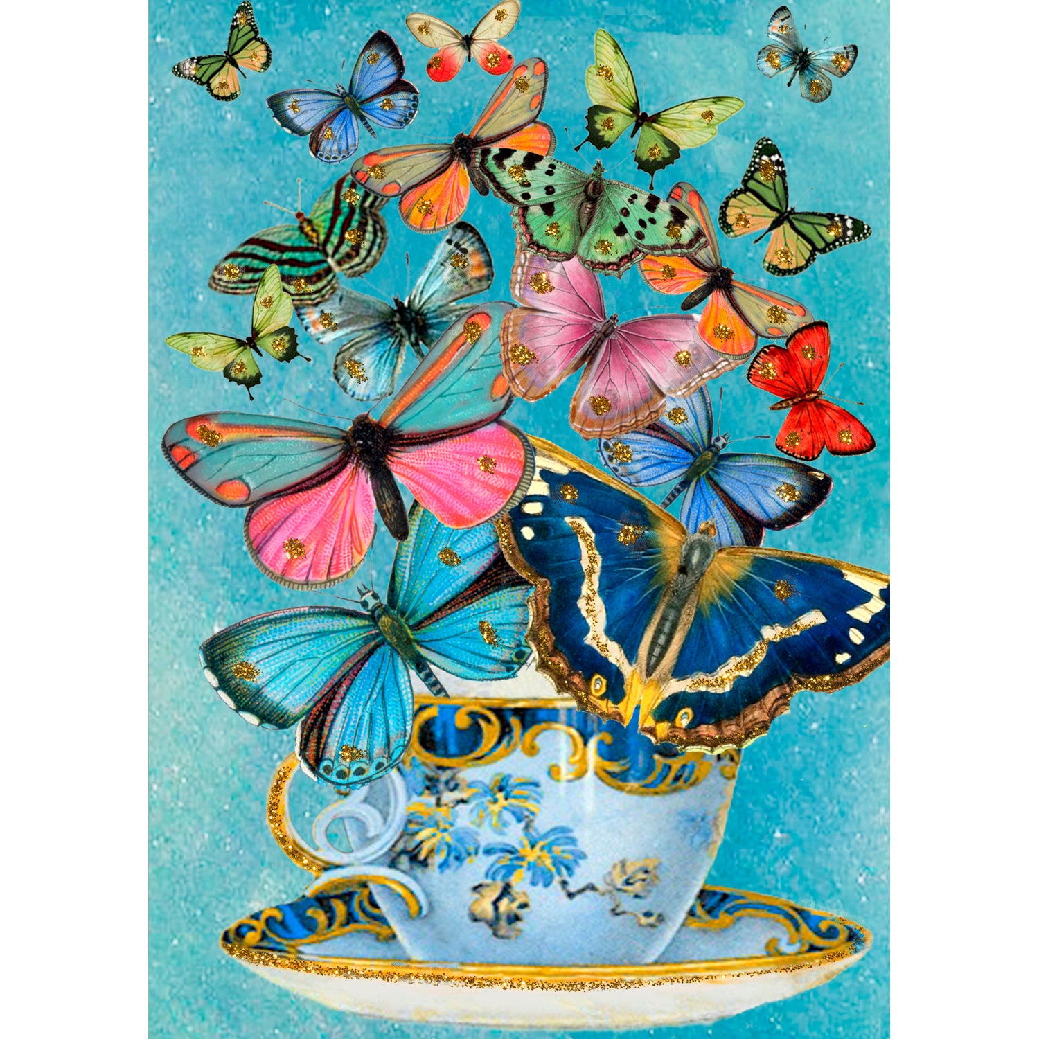 Butterflies Glittered Greeting Card