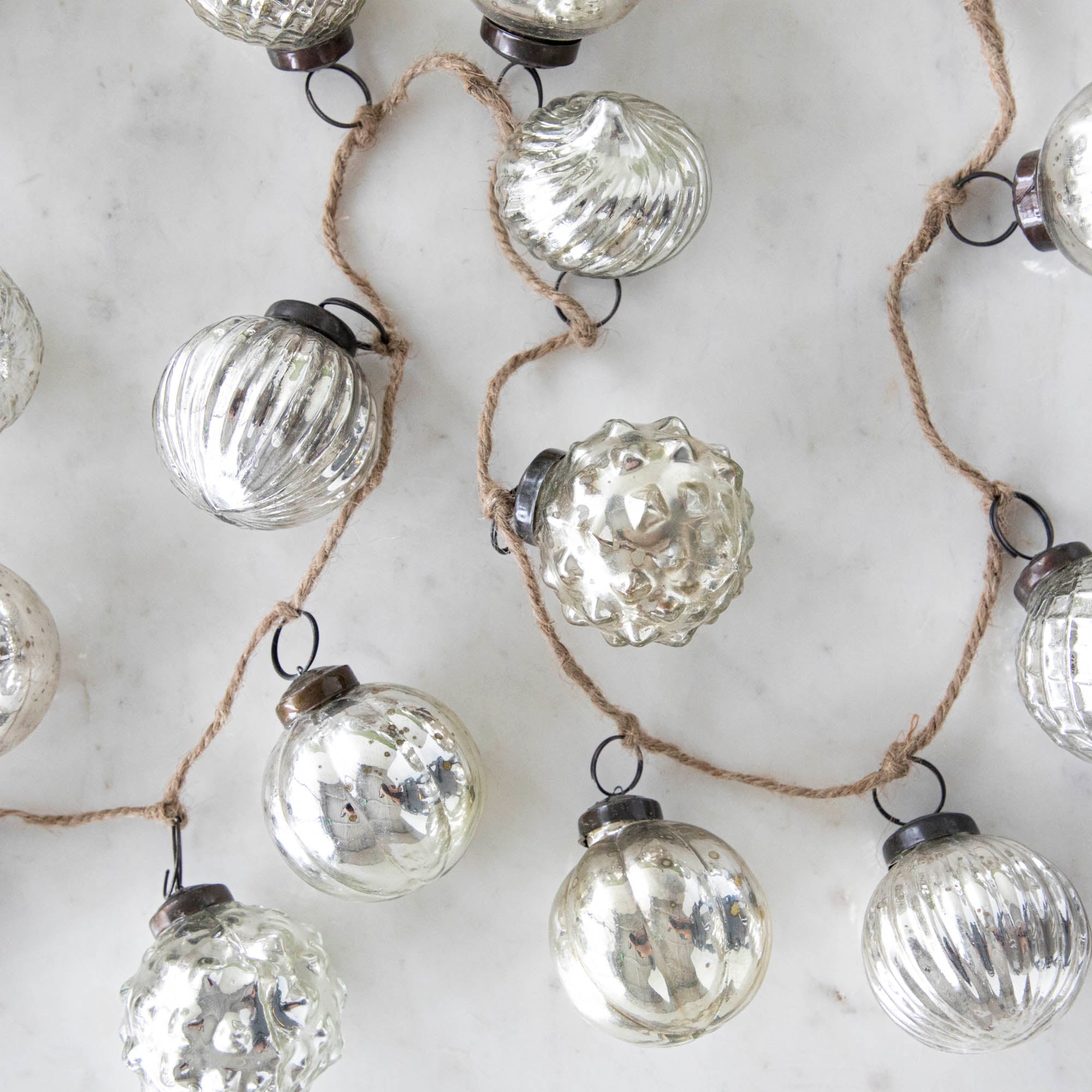 Embossed Mercury Glass Ornament Garland