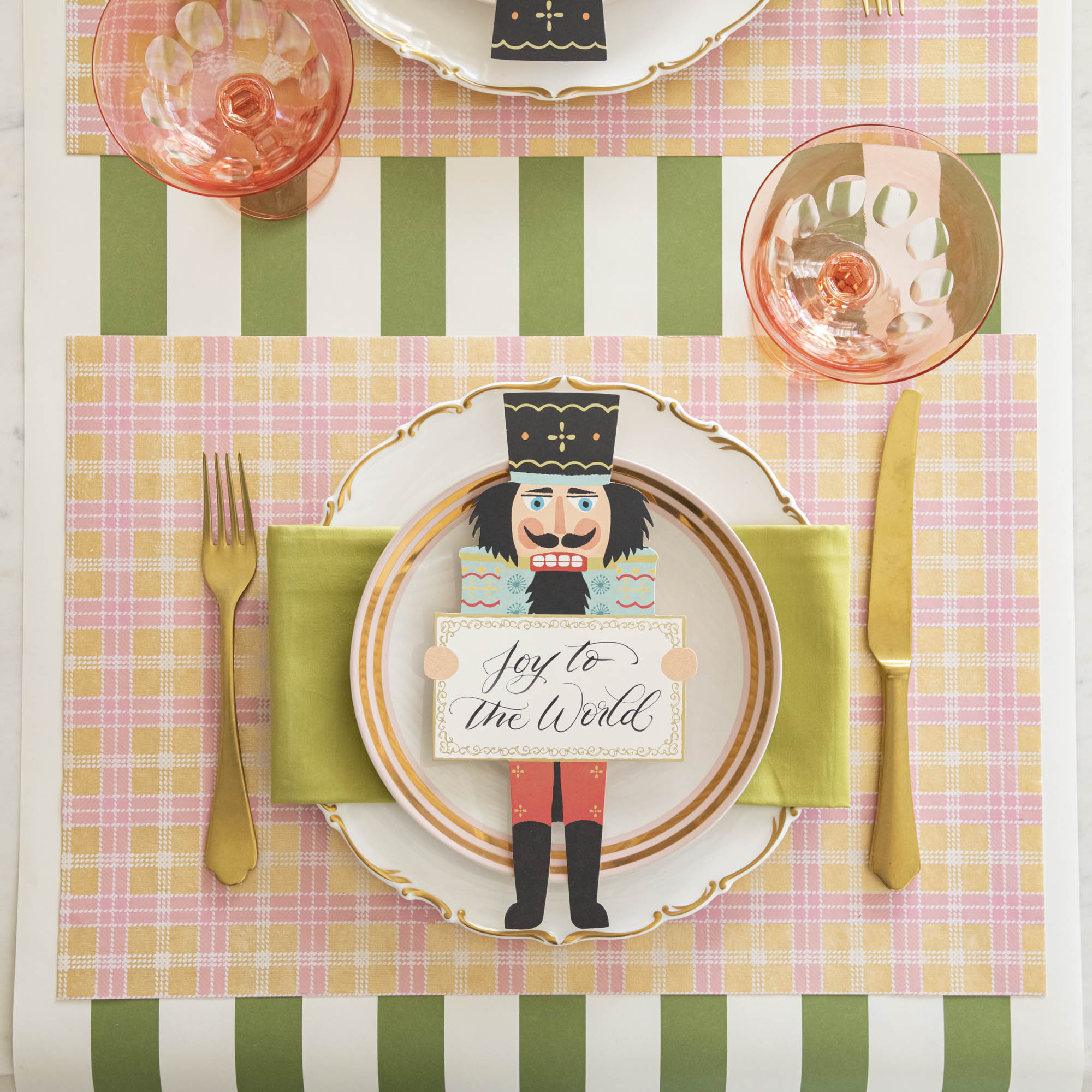 Pink &amp; Gold Plaid Placemat