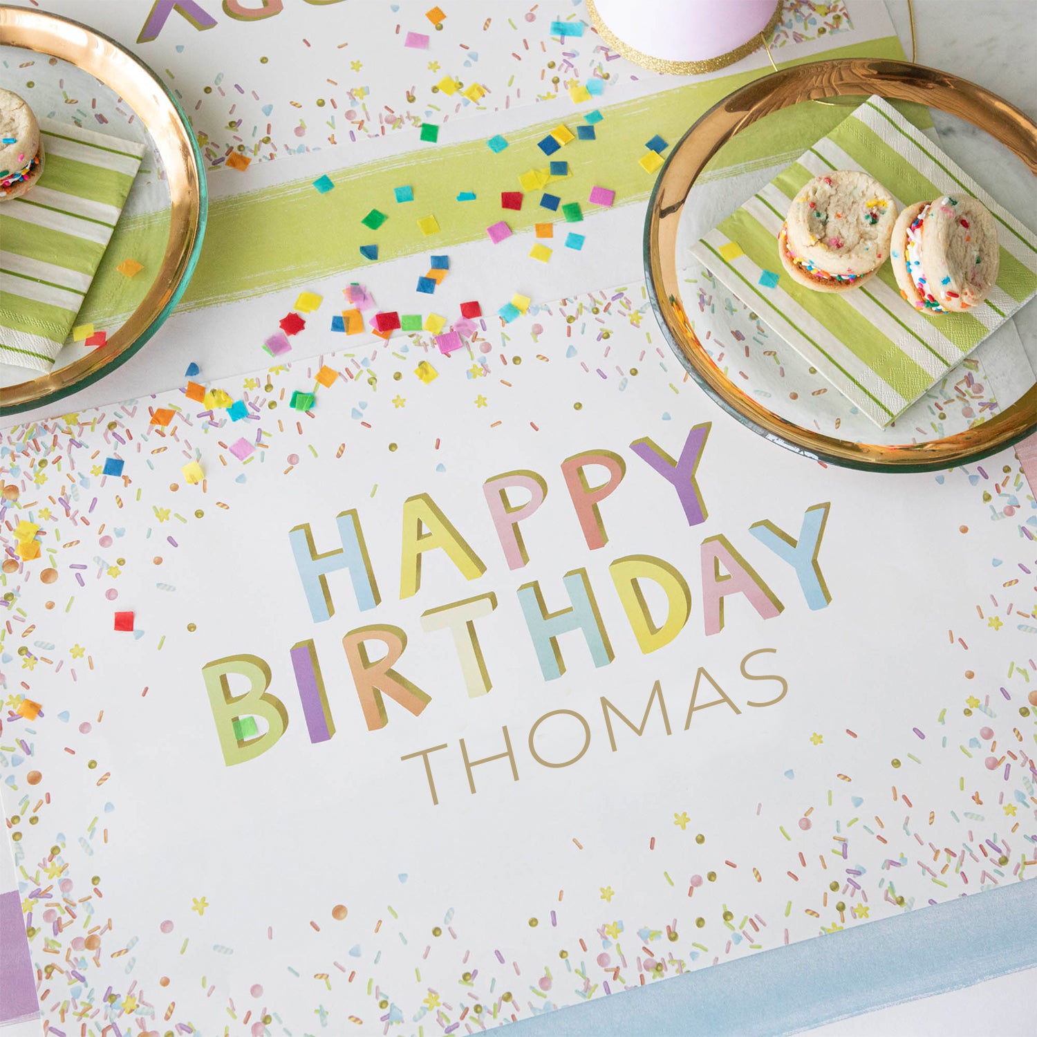 Happy Birthday Sprinkles Personalized Placemat