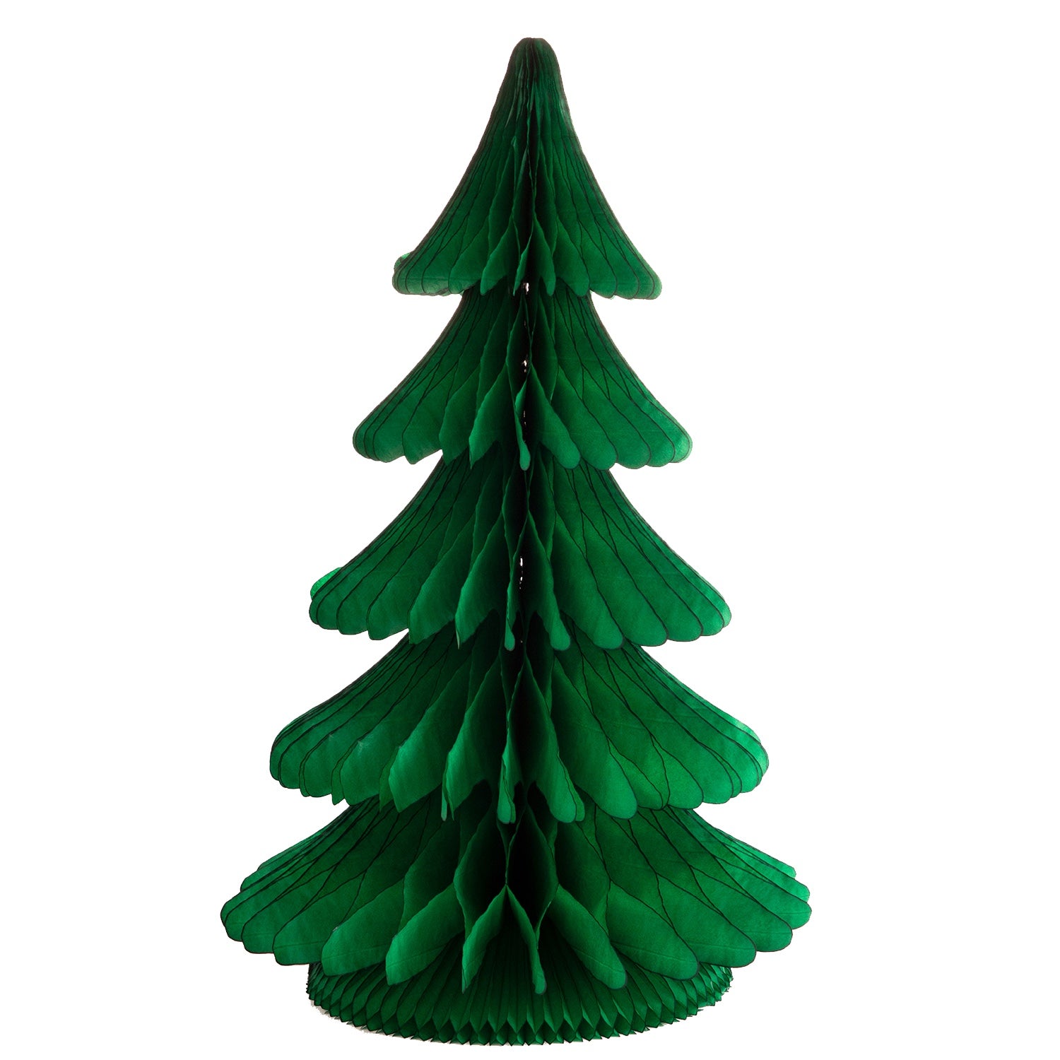 A green, honeycomb extra large tree with a base.