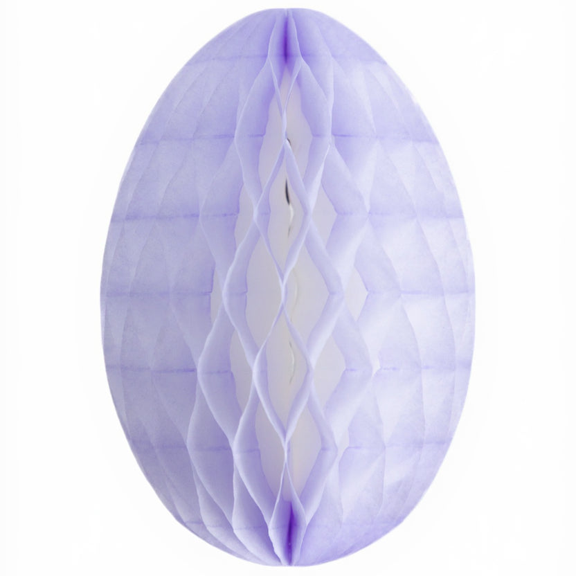 Purple honeycomb Easter egg on a white background.