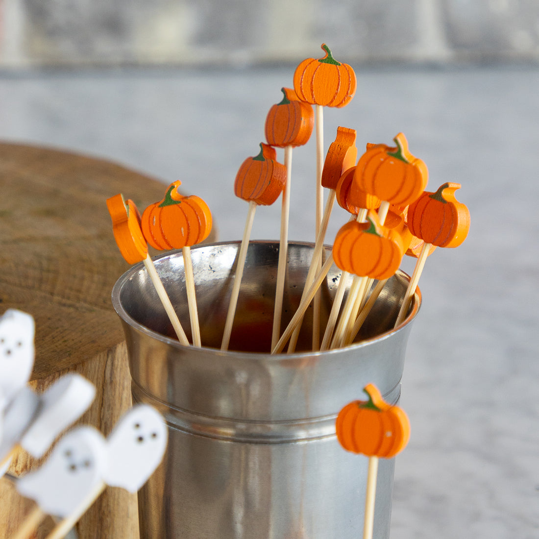 Pumpkin Bamboo Skewers Set of 50