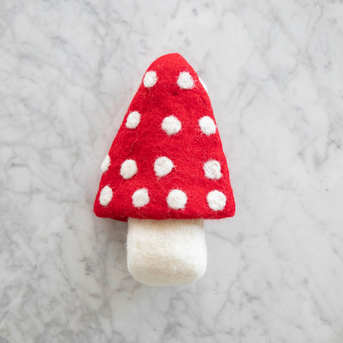 Felt Mushrooms.  One with a red top 