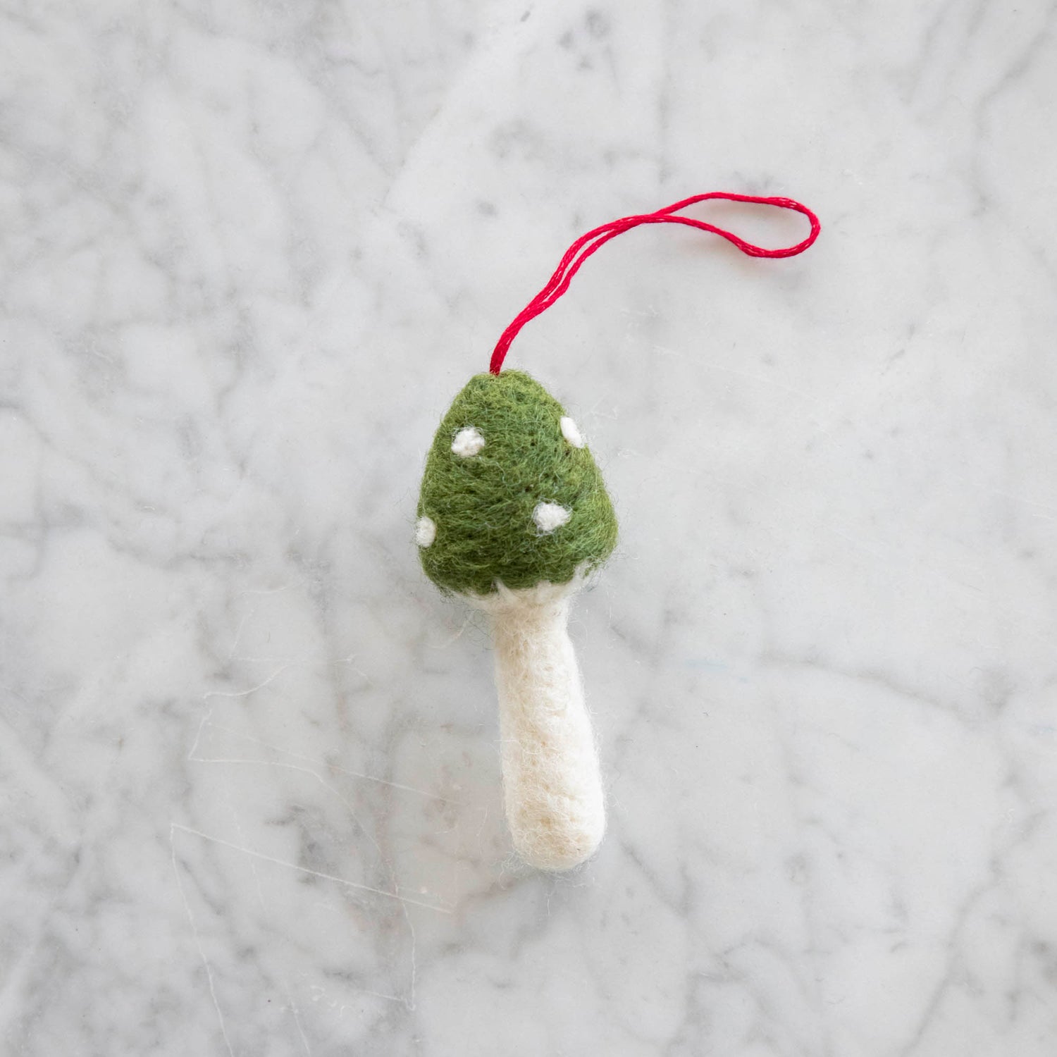 green top felt mushroom ornament