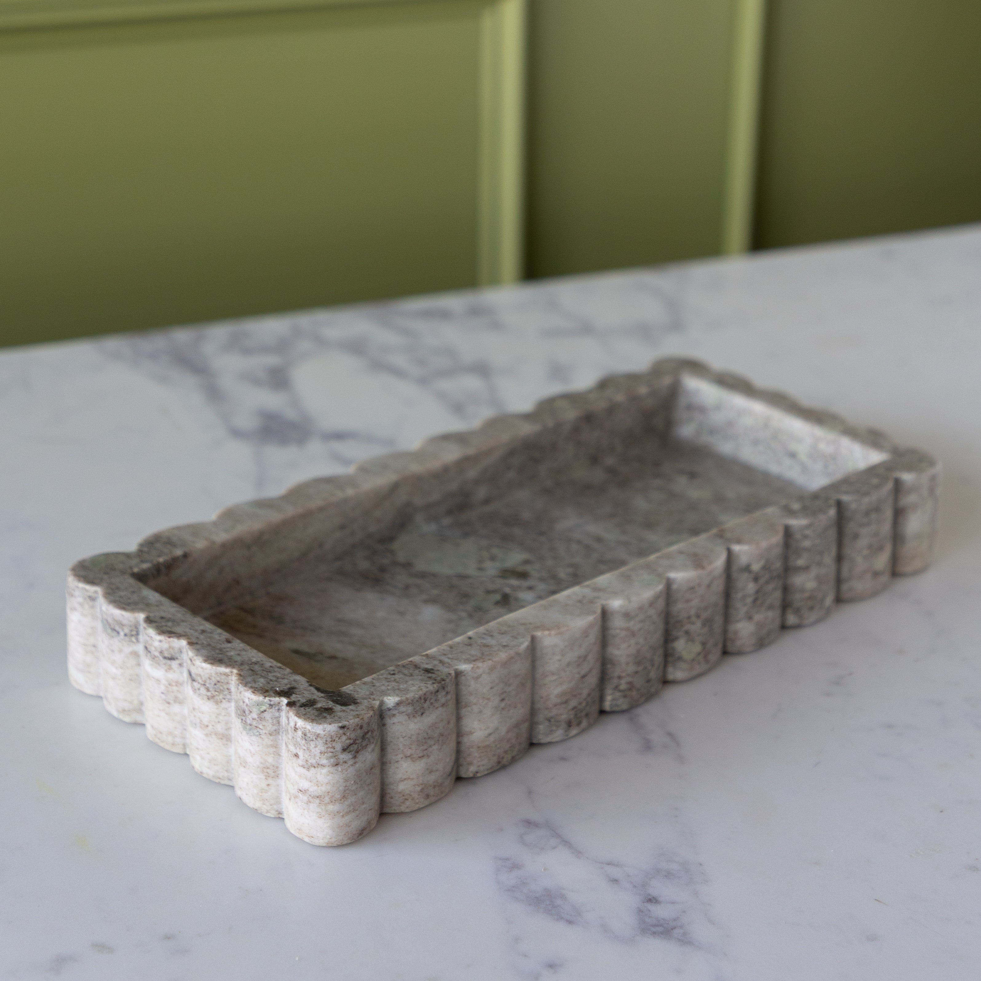 Scalloped Marble Tray