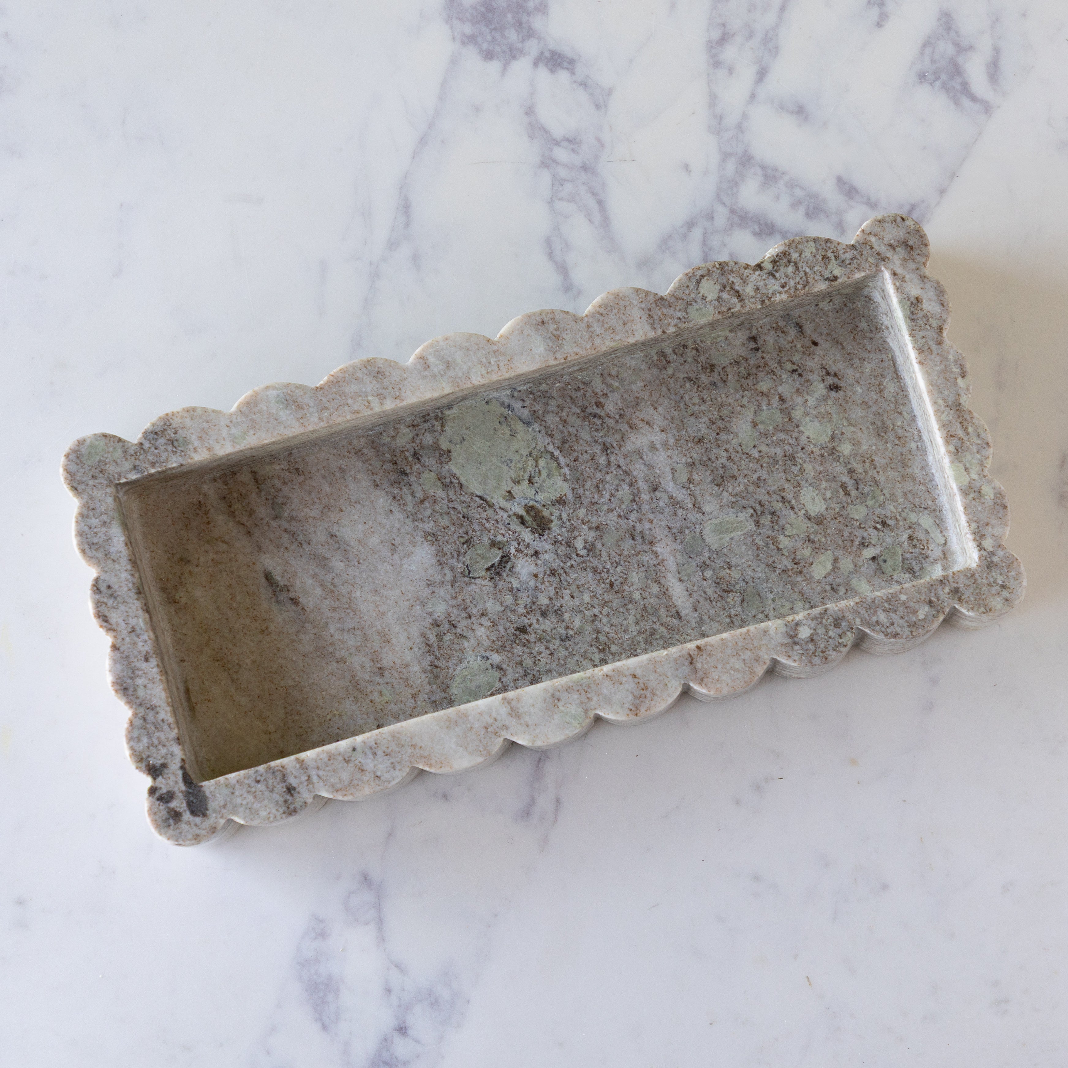Scalloped Marble Tray