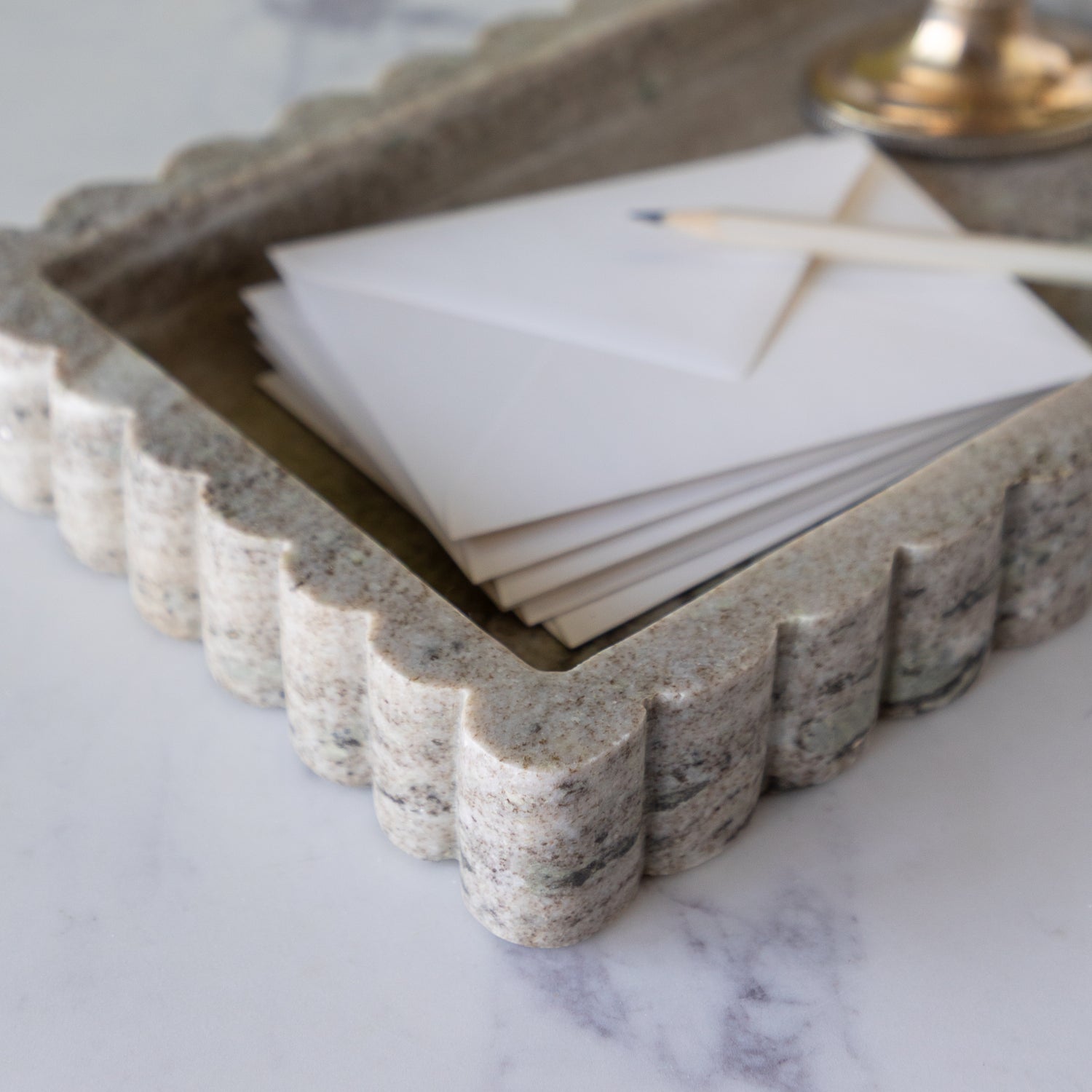 Scalloped Marble Tray