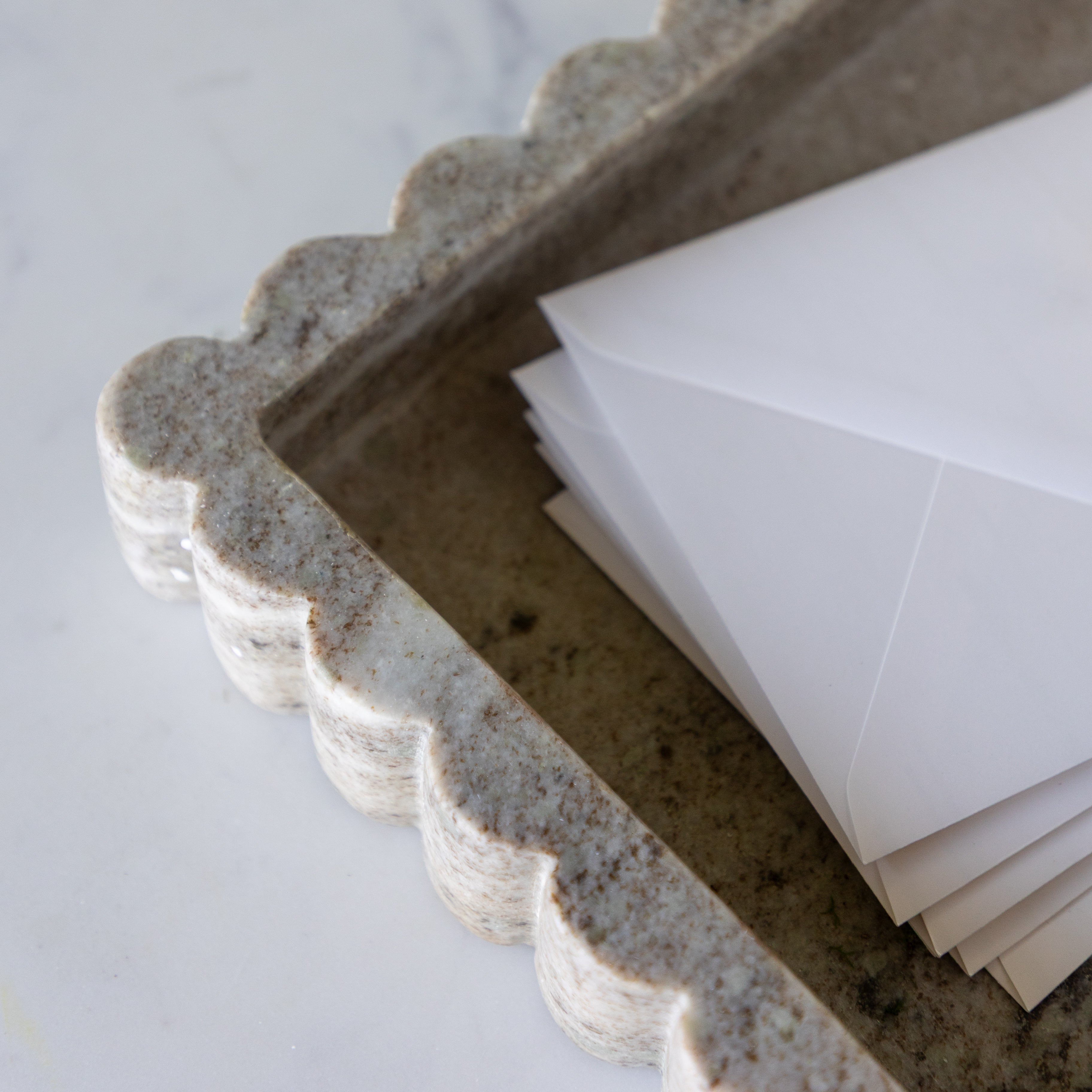 Scalloped Marble Tray