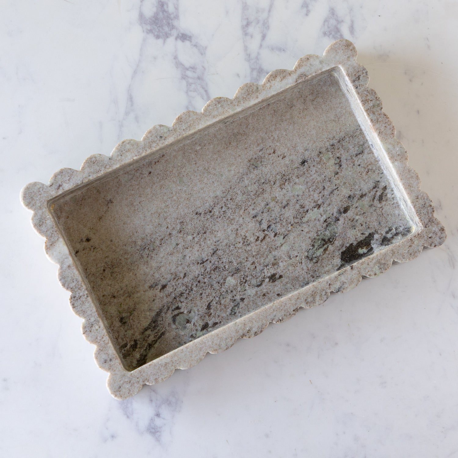 Scalloped Marble Tray