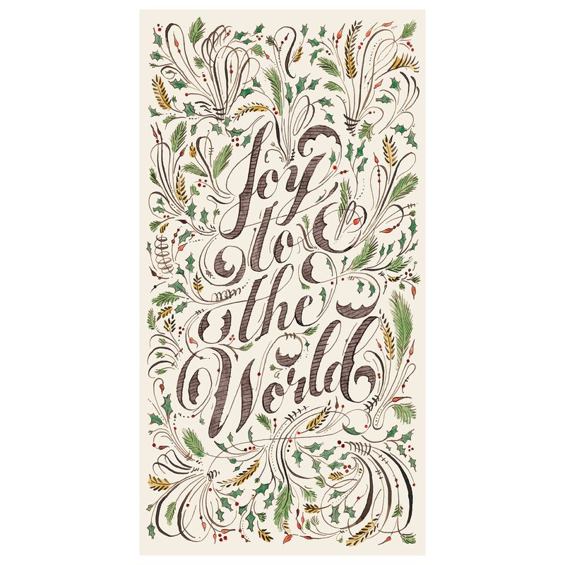 A rectangular paper guest napkin featuring decorative &