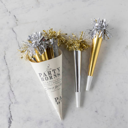 Party Horn Bouquet Gold/Silver