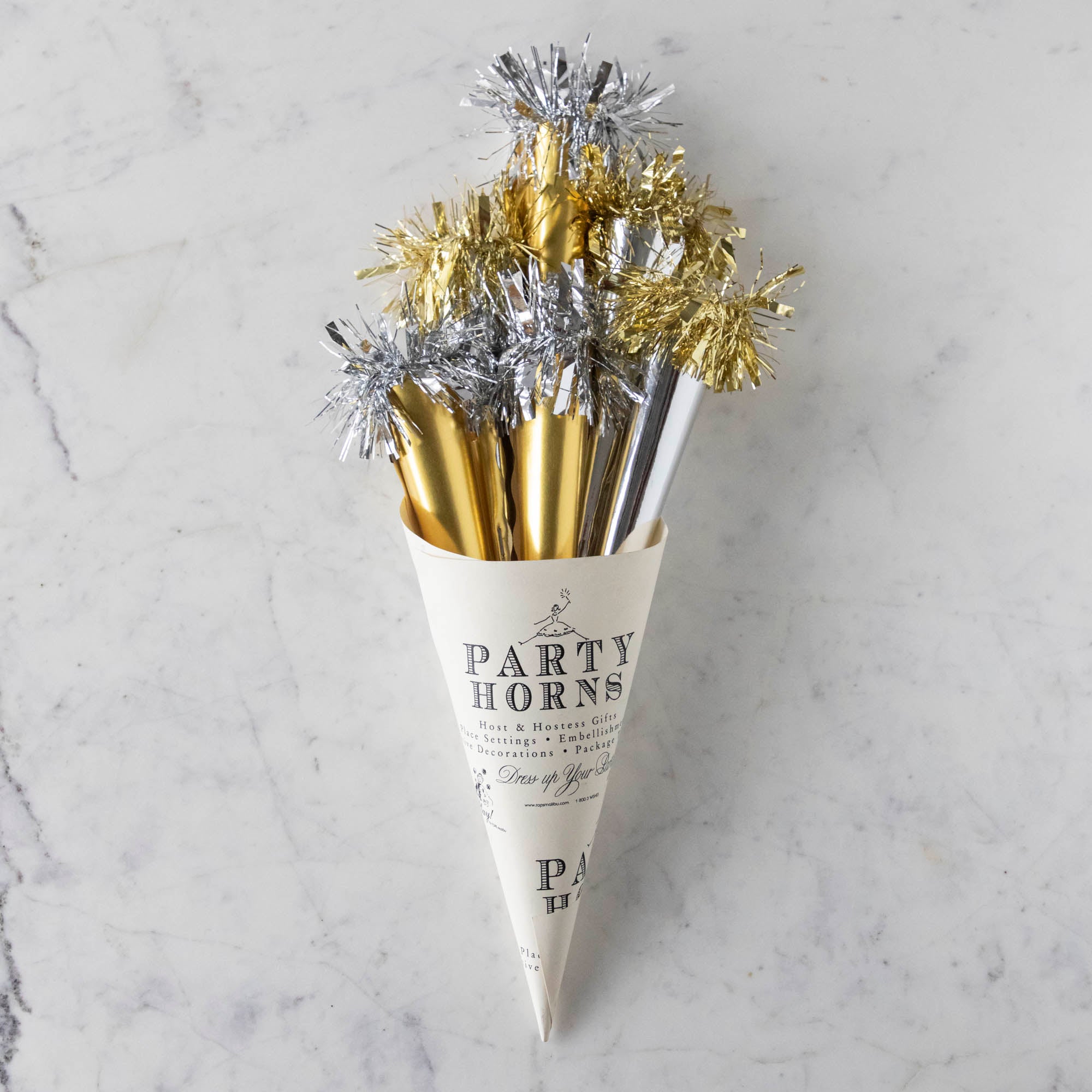 Party Horn Bouquet Gold/Silver