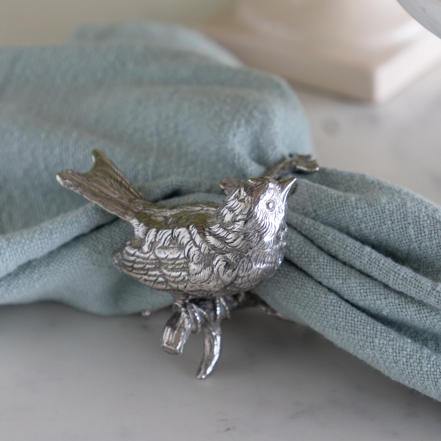 Pewter Song Bird Napkin Ring