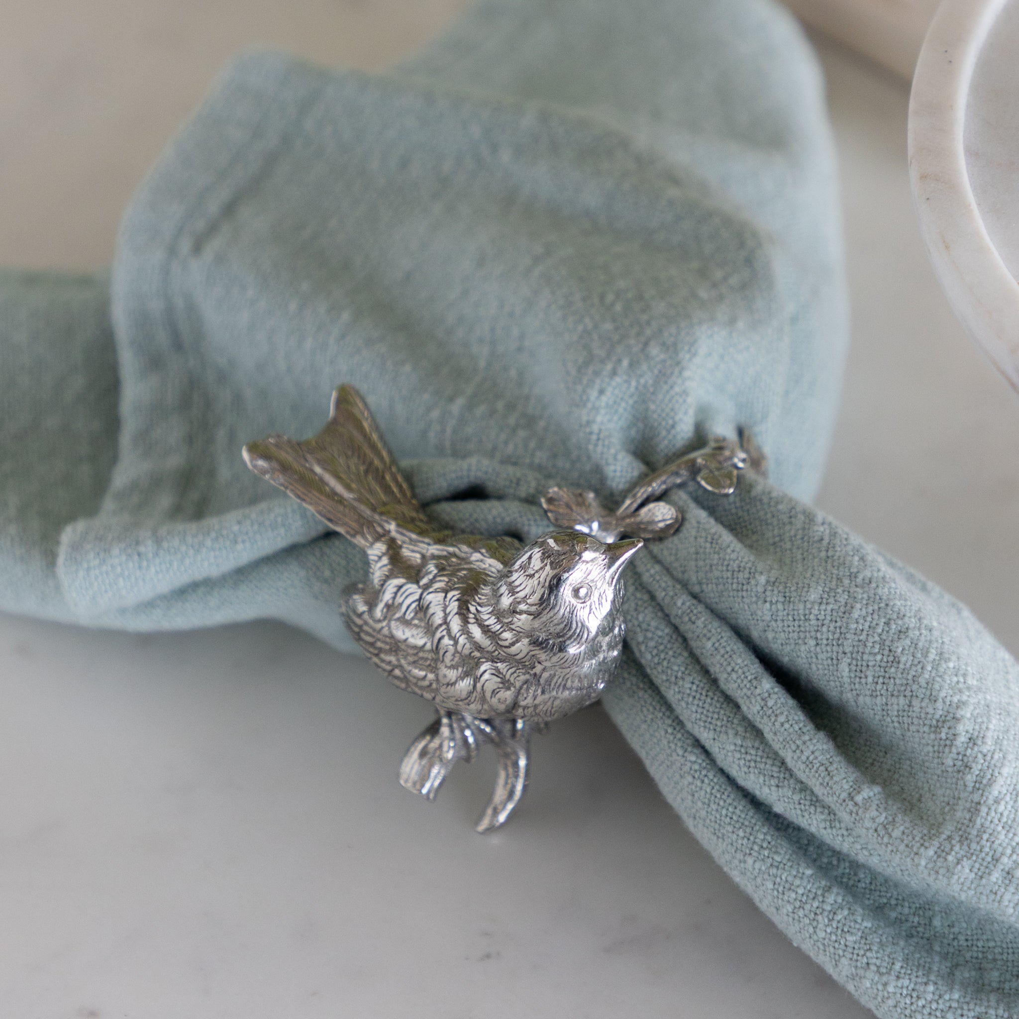 Pewter Song Bird Napkin Ring
