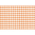 A painted gingham grid check pattern made of light orange lines intersecting at deep orange squares, on a white background.