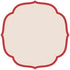 A Die-cut Red Swiss Dot Placemat by Hester & Cook, perfect for a tablescape or paper placemats.