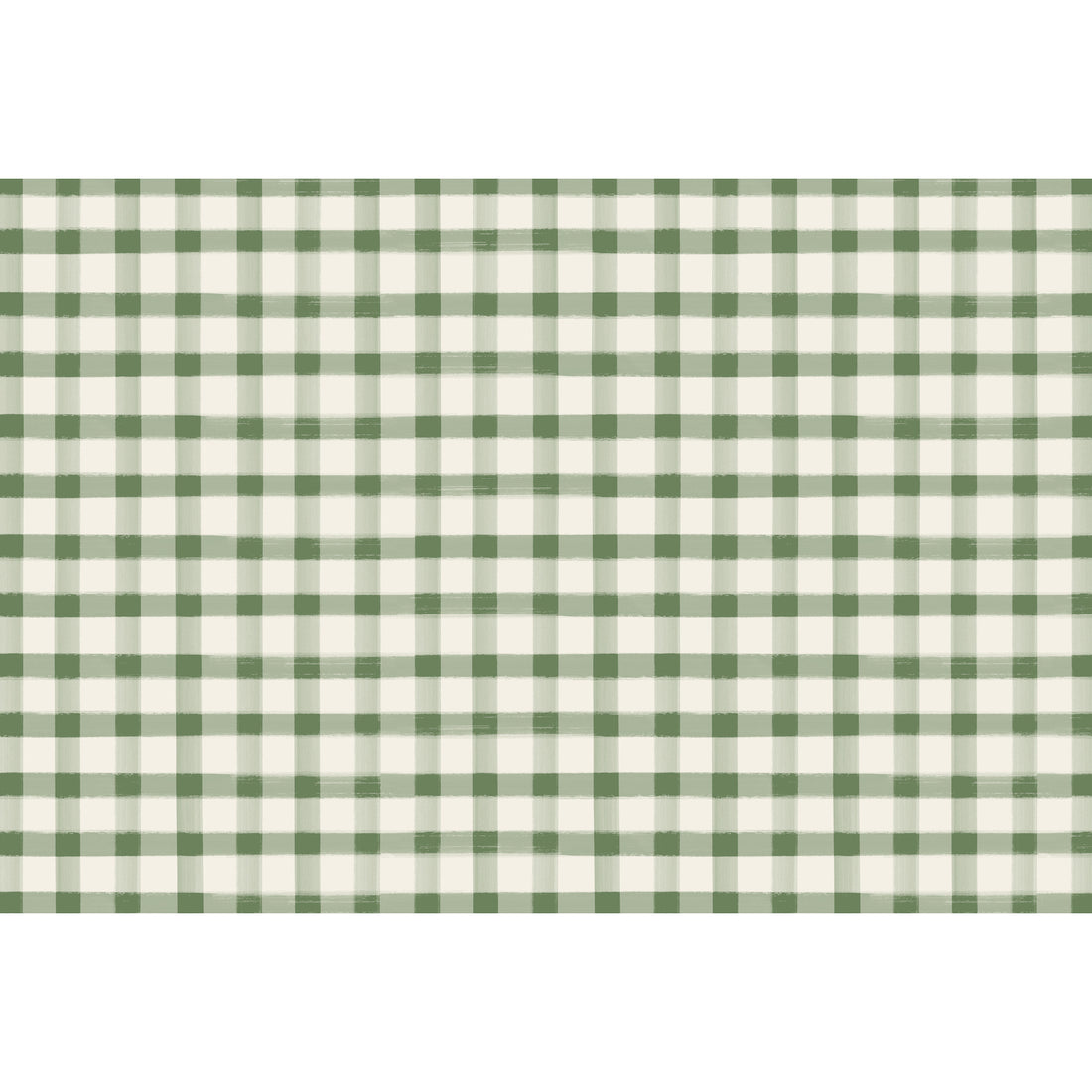 Paper placemat printed with dark green painted check