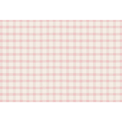A Hester &amp; Cook Pink Painted Check Placemat on a white background.