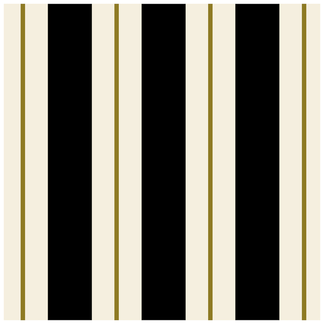 An elegant Black &amp; Gold Awning Stripe Napkins by Hester &amp; Cook perfect for a sophisticated table setting or party.