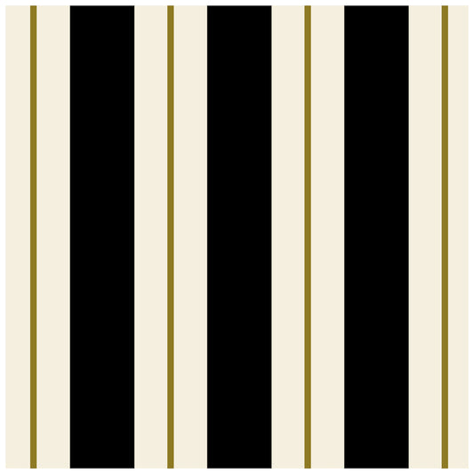 Black & Gold Awning Stripe Napkins