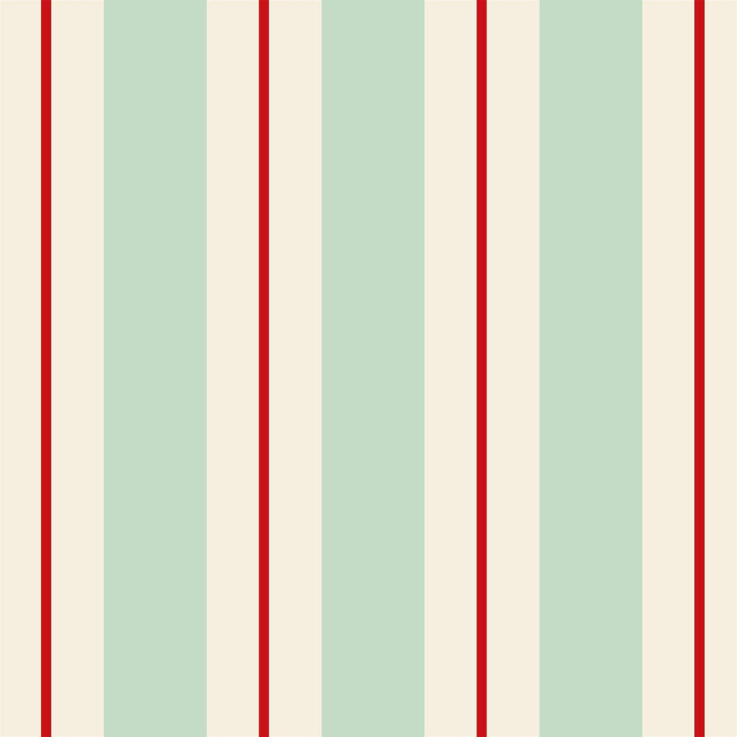 Seafoam &amp; Red Awning Stripe Napkins