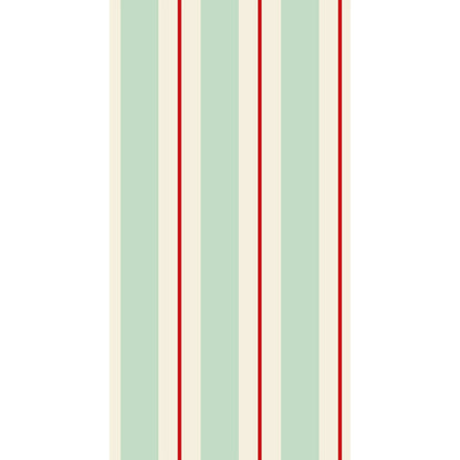 Seafoam &amp; Red Awning Stripe Napkins