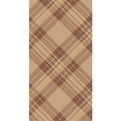 A table decorated with a brown and tan Hester &amp; Cook Autumn Plaid Napkins, perfect for Thanksgiving.