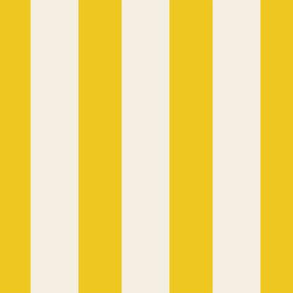 A square cocktail napkin with vertical bright yellow and white stripes.