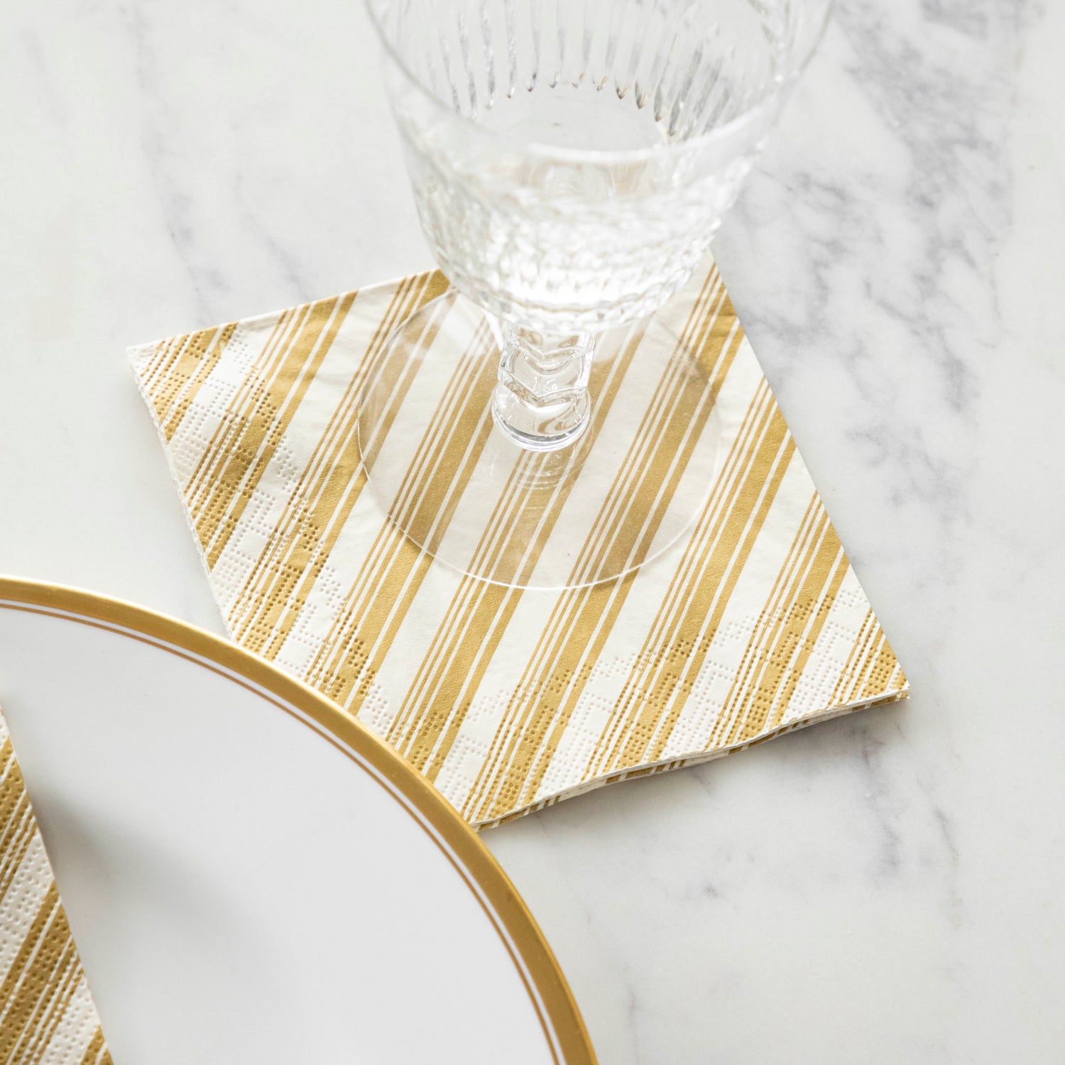 Gold Peppermint Stripe Napkins