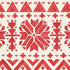Fair Isle Cocktail Napkin featuring red geometric folk art pattern with hearts, triangles, and stylized leaves on a cream background, inspired by hand-knit designs.