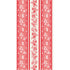 Red Burleigh Stripe Guest Napkin featuring red stripes with intricate Burleigh floral patterns on a cream background.