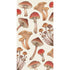 An illustration of various mushrooms, including red-capped and brown-capped varieties, arranged on a cream background.
